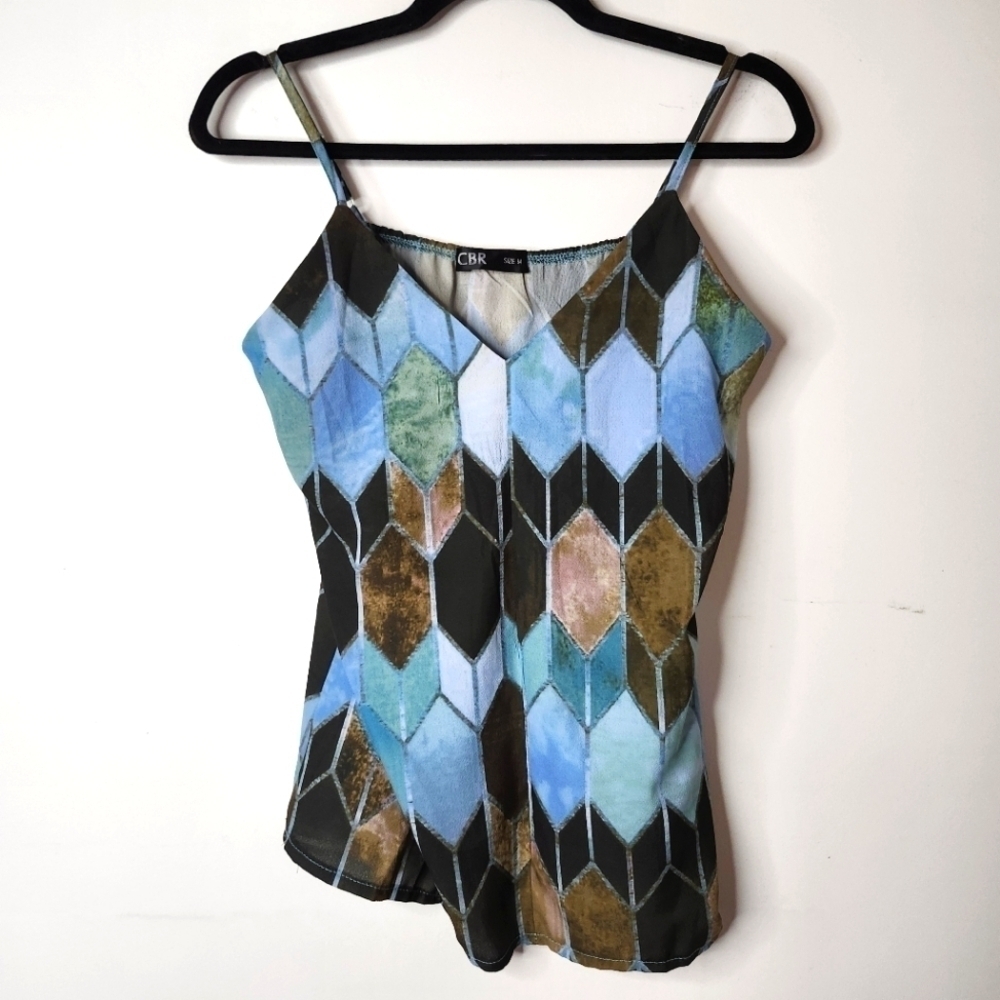 CBR GEOMETIC COLORFUL PRINT TANK TOP SIZE MEDIUM